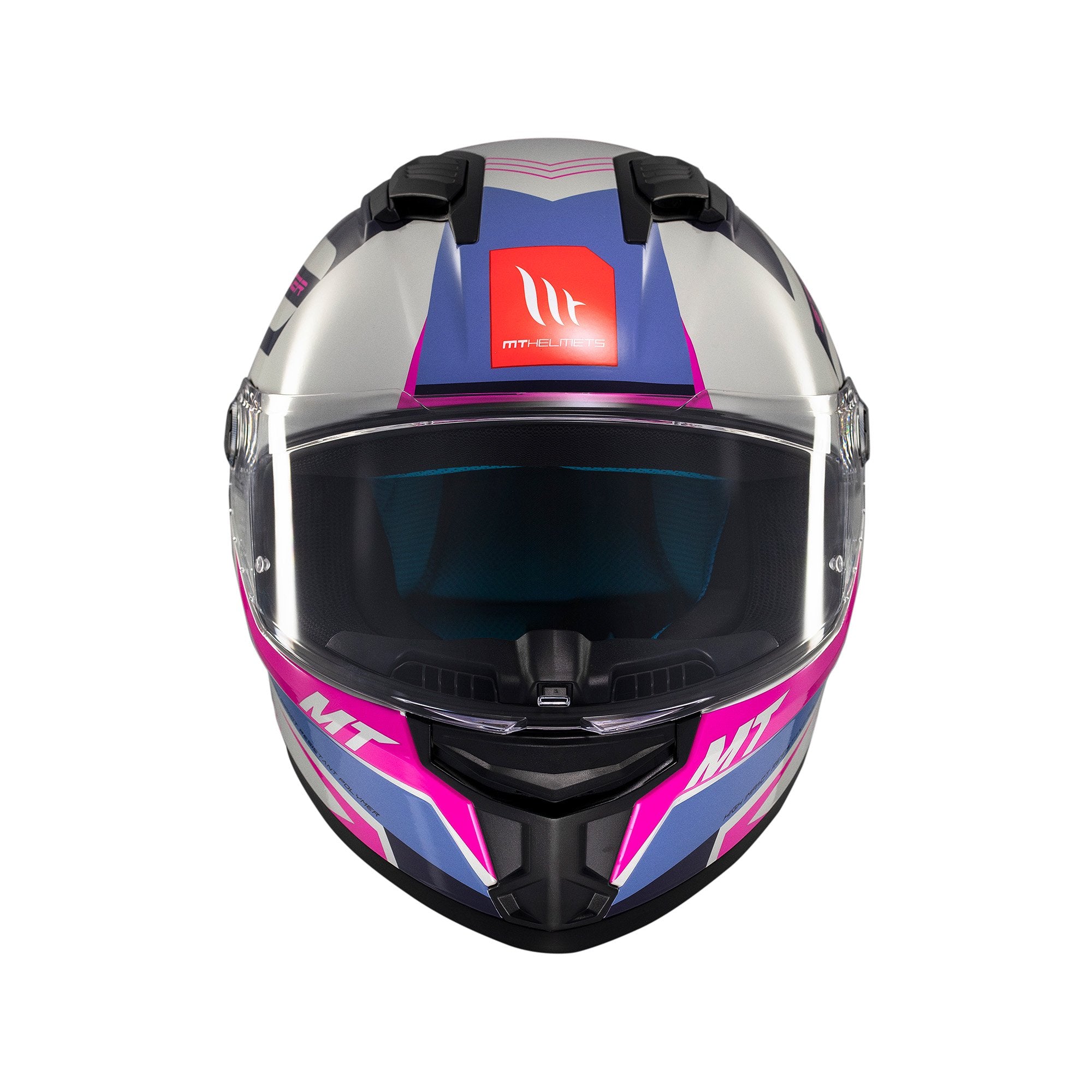MT Stinger 2 Tron C8 Full Face Helmet Gloss Pink / Purple FREE 1 YEAR Returns, FREE UK Delivery | ThrottleChimp