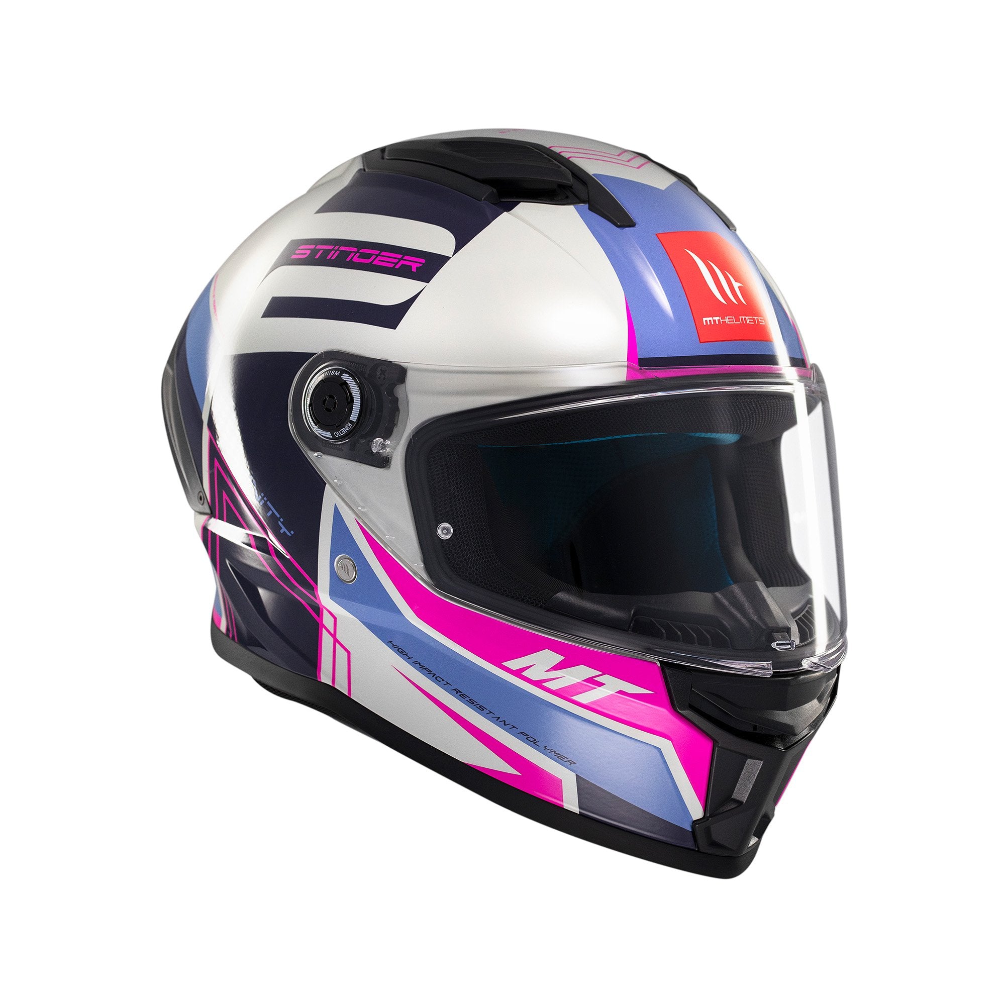 MT Stinger 2 Tron C8 Full Face Helmet Gloss Pink / Purple FREE 1 YEAR Returns, FREE UK Delivery | ThrottleChimp