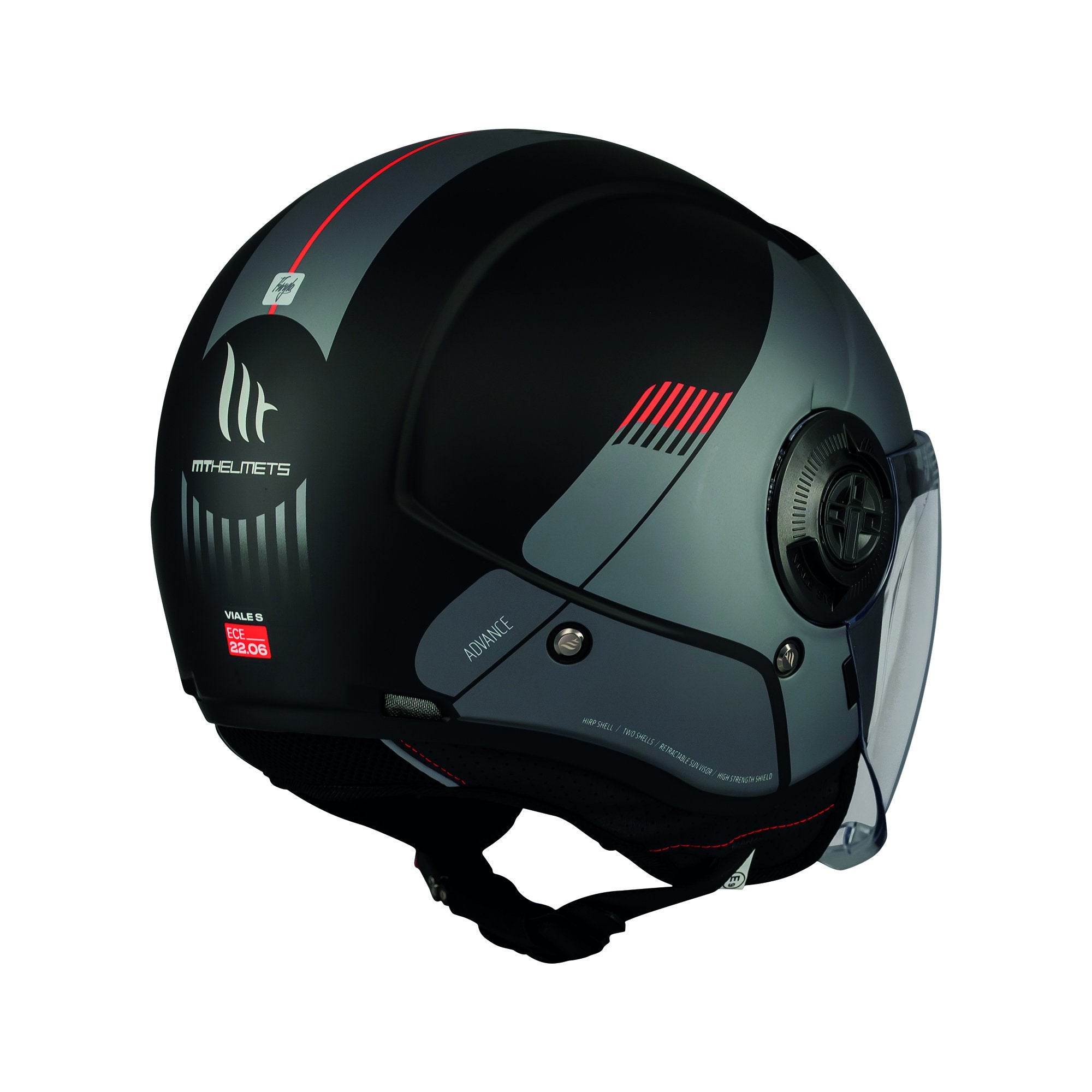 MT Viale SV Advance B41 Open Face Helmet Matt Black FREE 1 YEAR Returns, FREE UK Delivery | ThrottleChimp