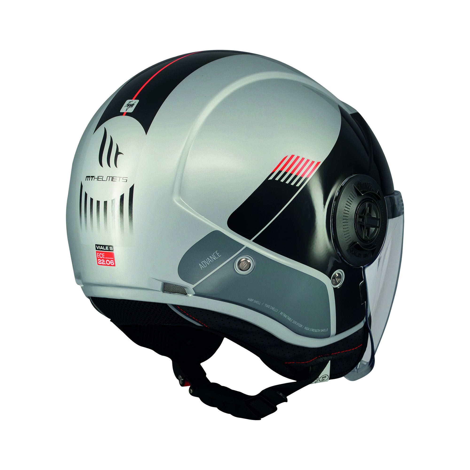 MT Viale SV Advance C41 Open Face Helmet Gloss Grey FREE 1 YEAR Returns, FREE UK Delivery | ThrottleChimp