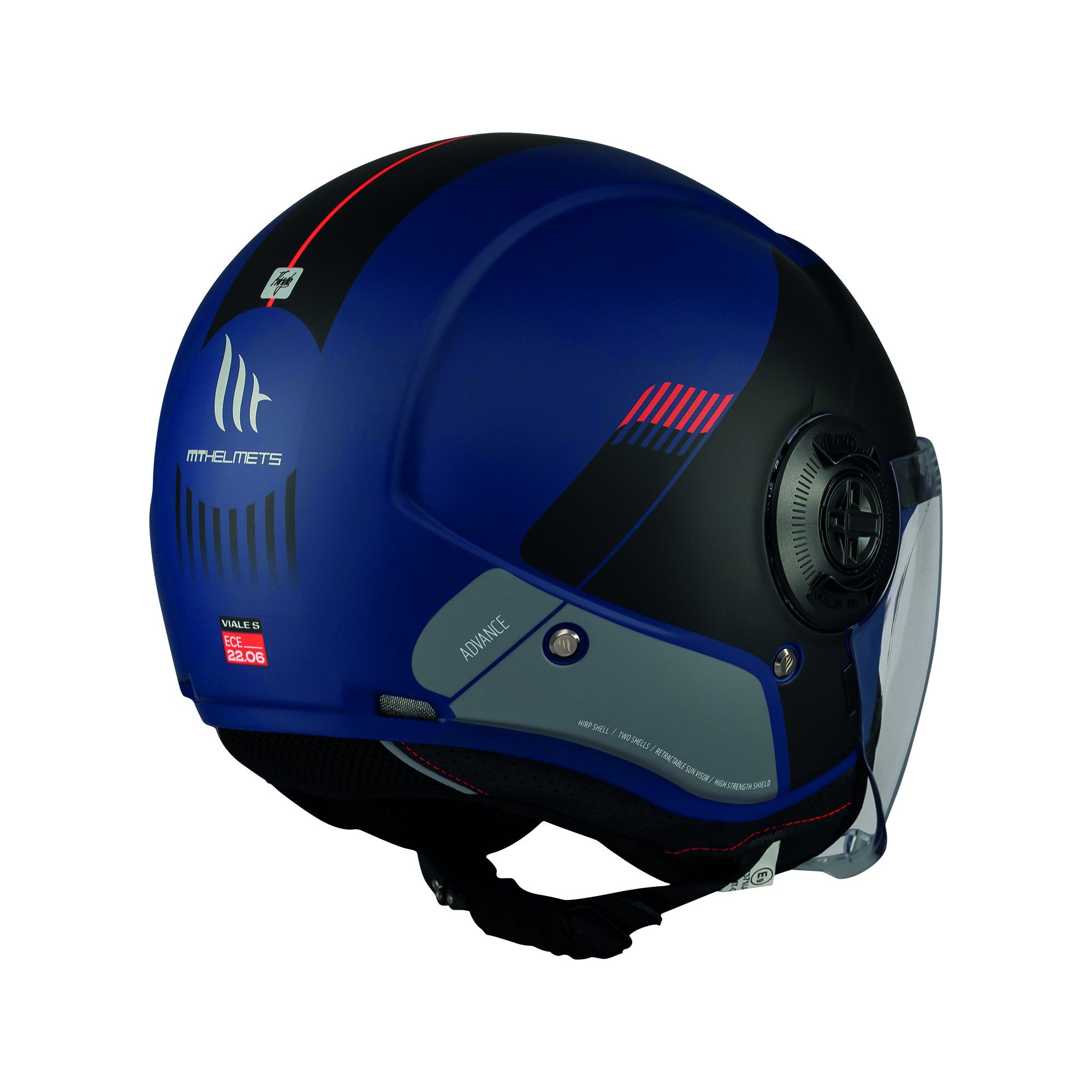 MT Viale SV Advance C67 Open Face Helmet Matt Blue FREE 1 YEAR Returns, FREE UK Delivery | ThrottleChimp