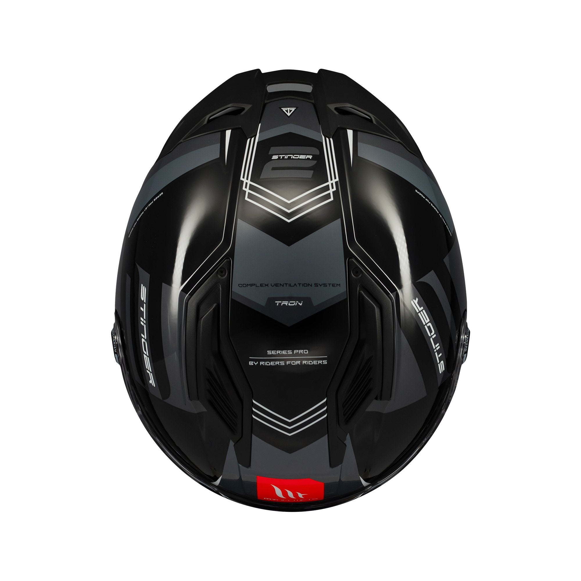 MT Stinger 2 Tron B12 Full Face Helmet Gloss Black FREE 1 YEAR Returns, FREE UK Delivery | ThrottleChimp