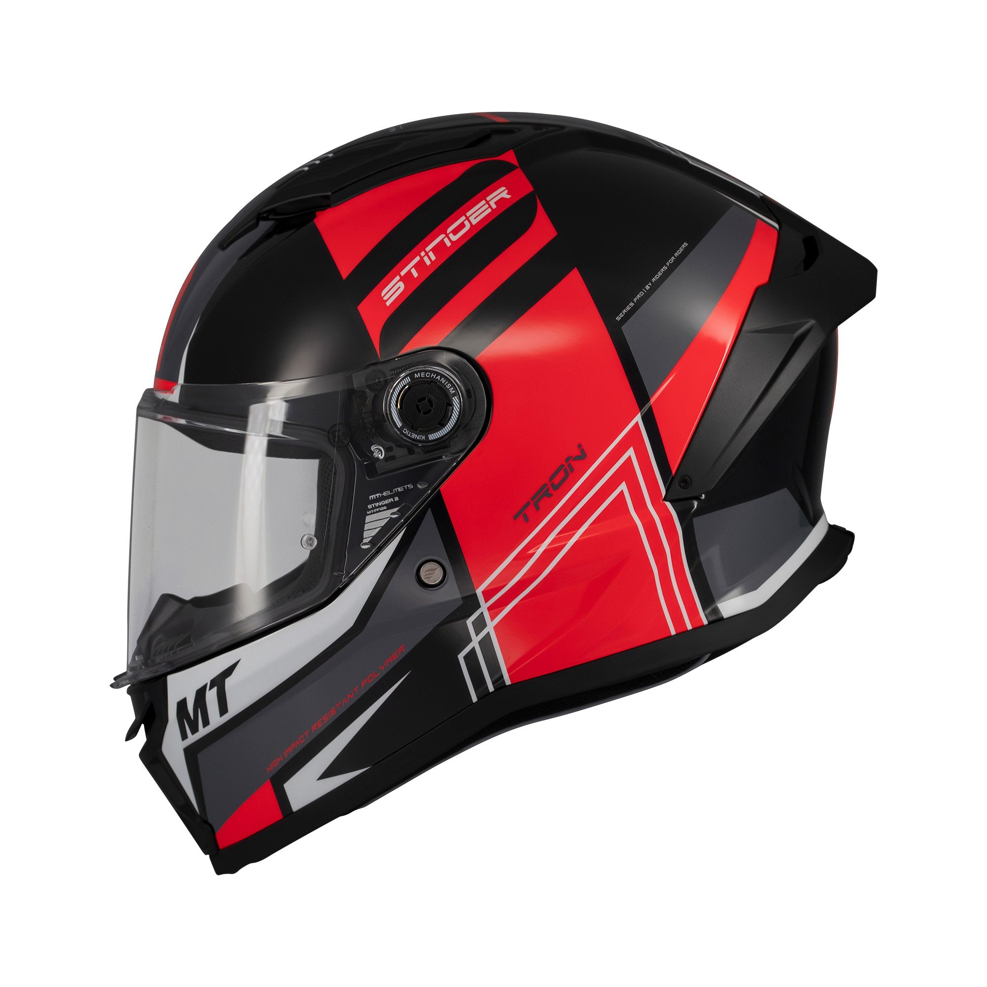 MT Stinger 2 Tron B15 Full Face Helmet Gloss Red FREE 1 YEAR Returns, FREE UK Delivery | ThrottleChimp
