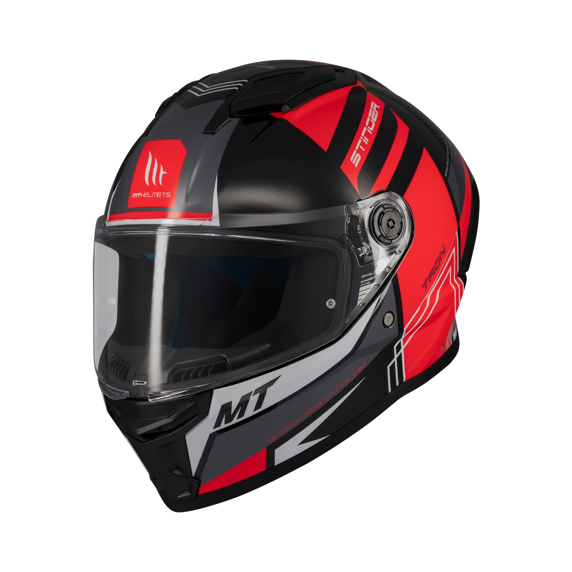 MT Stinger 2 Tron B15 Full Face Helmet Gloss Red FREE 1 YEAR Returns, FREE UK Delivery | ThrottleChimp