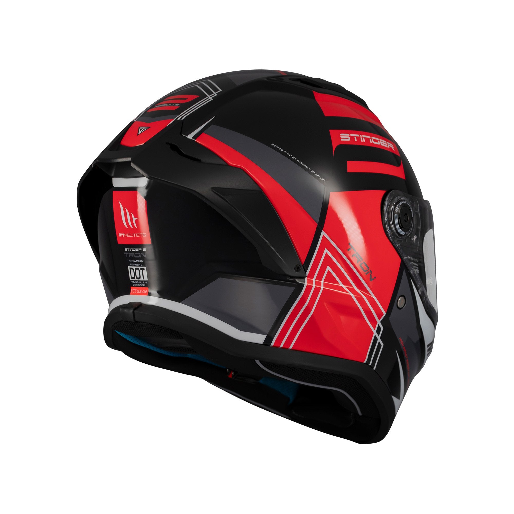 MT Stinger 2 Tron B15 Full Face Helmet Gloss Red FREE 1 YEAR Returns, FREE UK Delivery | ThrottleChimp