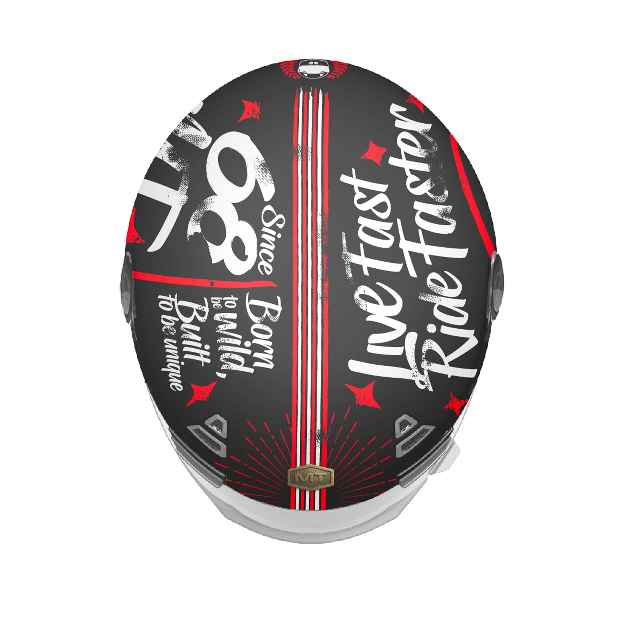 MT Jarama SV Art B5 Full Face Helmet Matt Black / Red FREE 1 YEAR Returns, FREE UK Delivery | ThrottleChimp