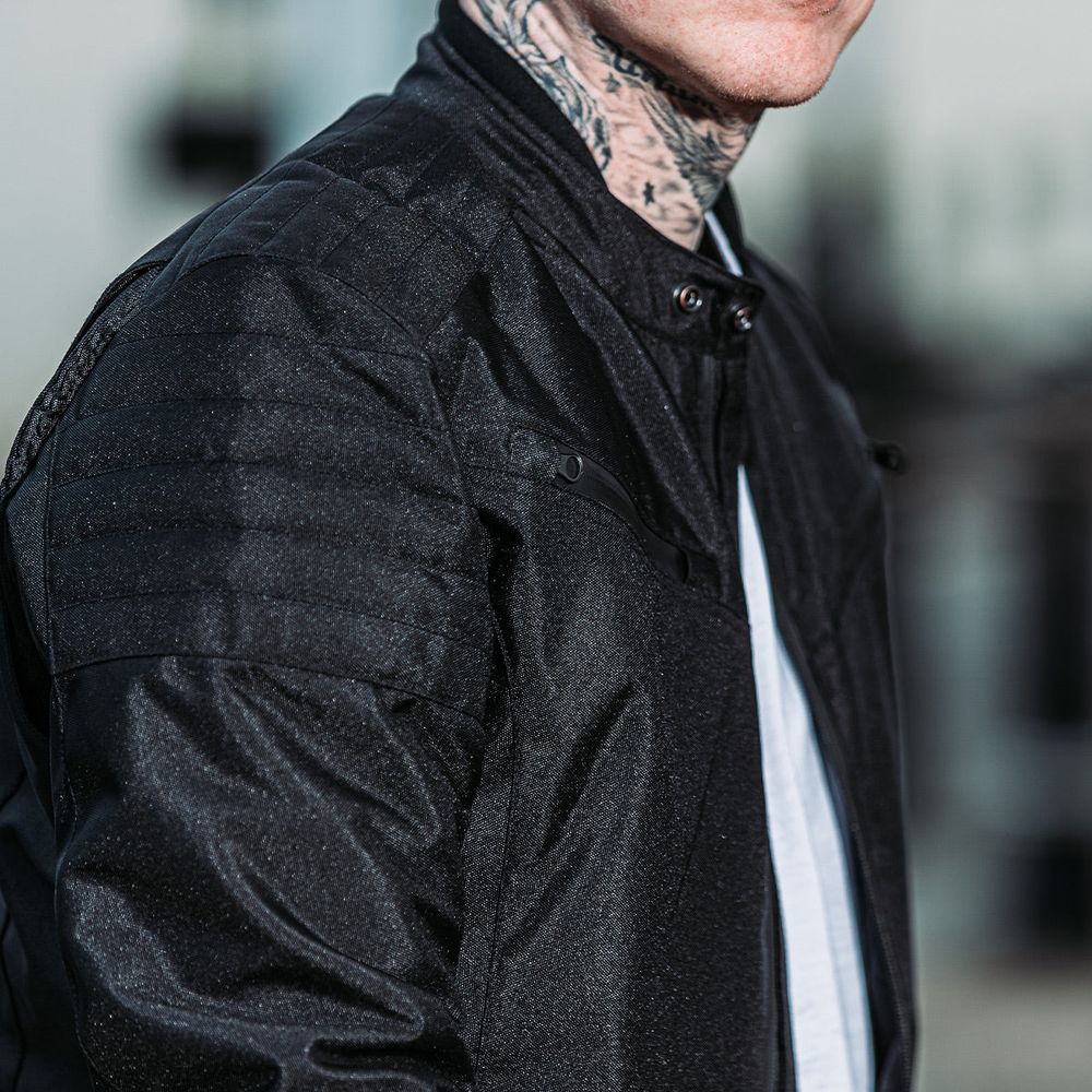 Spada Cafe Flux CE Textile Jacket Black FREE 1 YEAR Returns, FREE UK Delivery | ThrottleChimp
