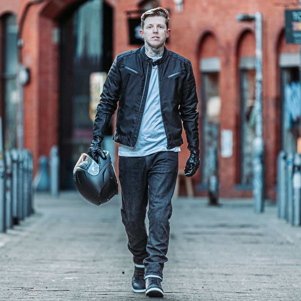 Spada Cafe Flux CE Textile Jacket Black FREE 1 YEAR Returns, FREE UK Delivery | ThrottleChimp