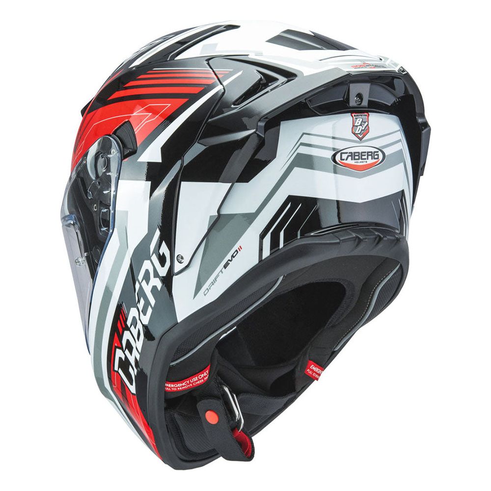 Caberg Drift Evo 2 Full Face Helmet Jarama Black / White / Red FREE 1 YEAR Returns, FREE UK Delivery | ThrottleChimp