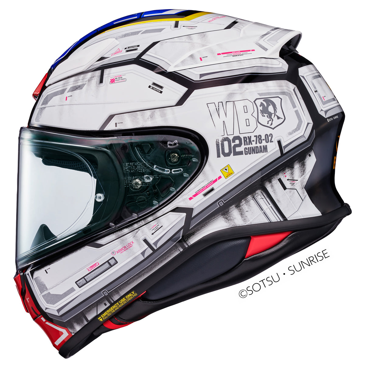 Shoei NXR2 RX-78-02 Gundam TC10 Full Face Helmet White FREE 1 YEAR Returns, FREE UK Delivery | ThrottleChimp