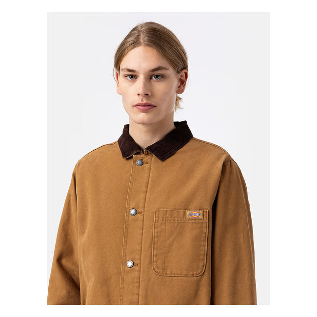 Dickies Duck Canvas Chore Jacket Stone Washed Brown Duck