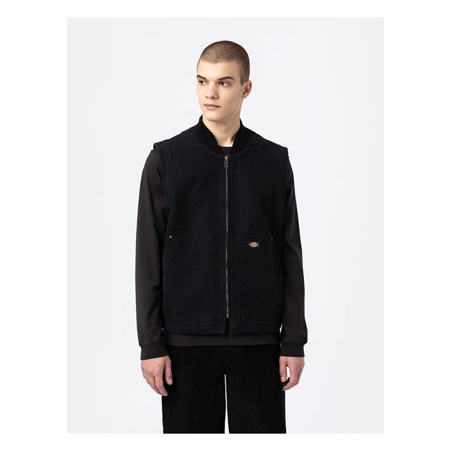 Dickies Duck Canvas Vest Stone Washed Black