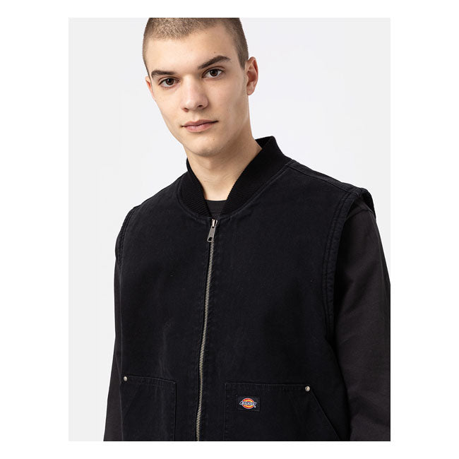 Dickies Duck Canvas Vest Stone Washed Black