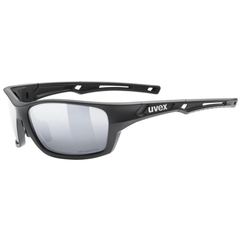 Uvex SP 232 Polarised Sunglasses Black / Silver FREE 1 YEAR Returns, FREE UK Delivery | ThrottleChimp