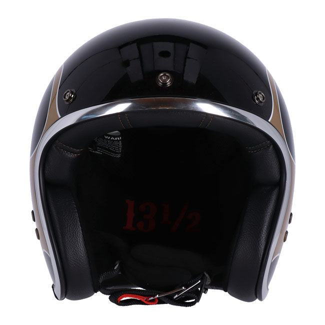 13 And A Half Magazine Skull Bucket Open Face Helmet Flames Gold FREE 1 YEAR Returns, FREE UK Delivery | ThrottleChimp