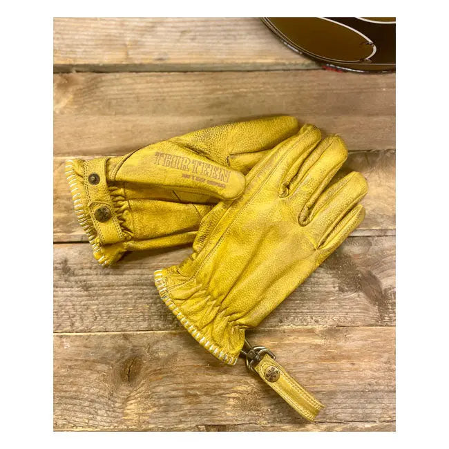 13 And A Half Magazine Loud Ride Leather Gloves Yellow
