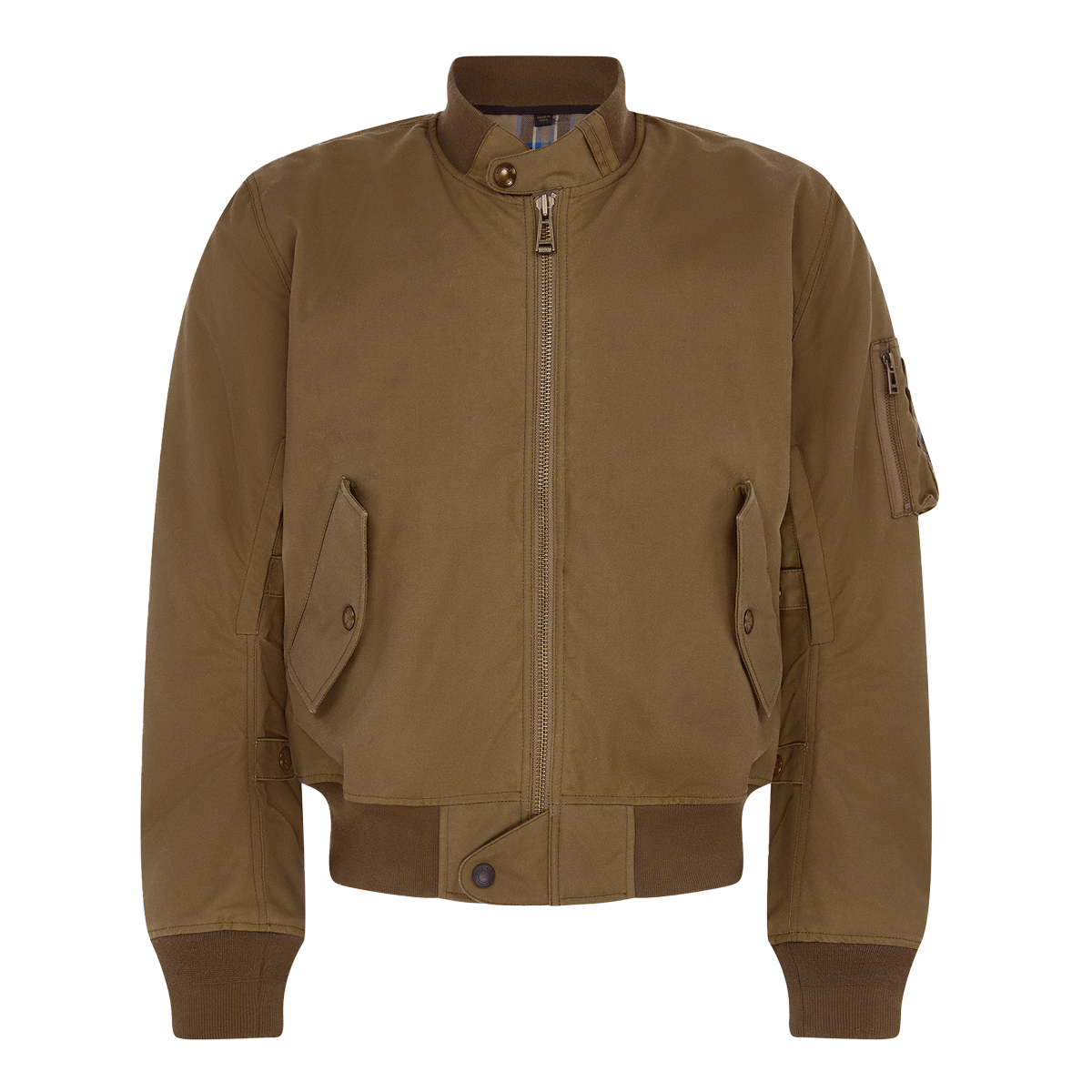 Belstaff Brecon Bomber Ultracore 8oz Waxed Cotton Jacket Olive FREE 1 YEAR Returns, FREE UK Delivery | ThrottleChimp
