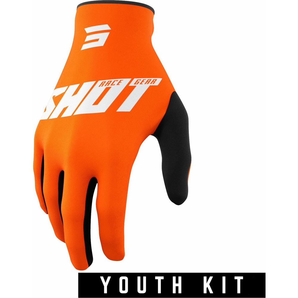 Shot Raw Youth Gloves Burst Orange FREE 1 YEAR Returns, FREE UK Delivery | ThrottleChimp