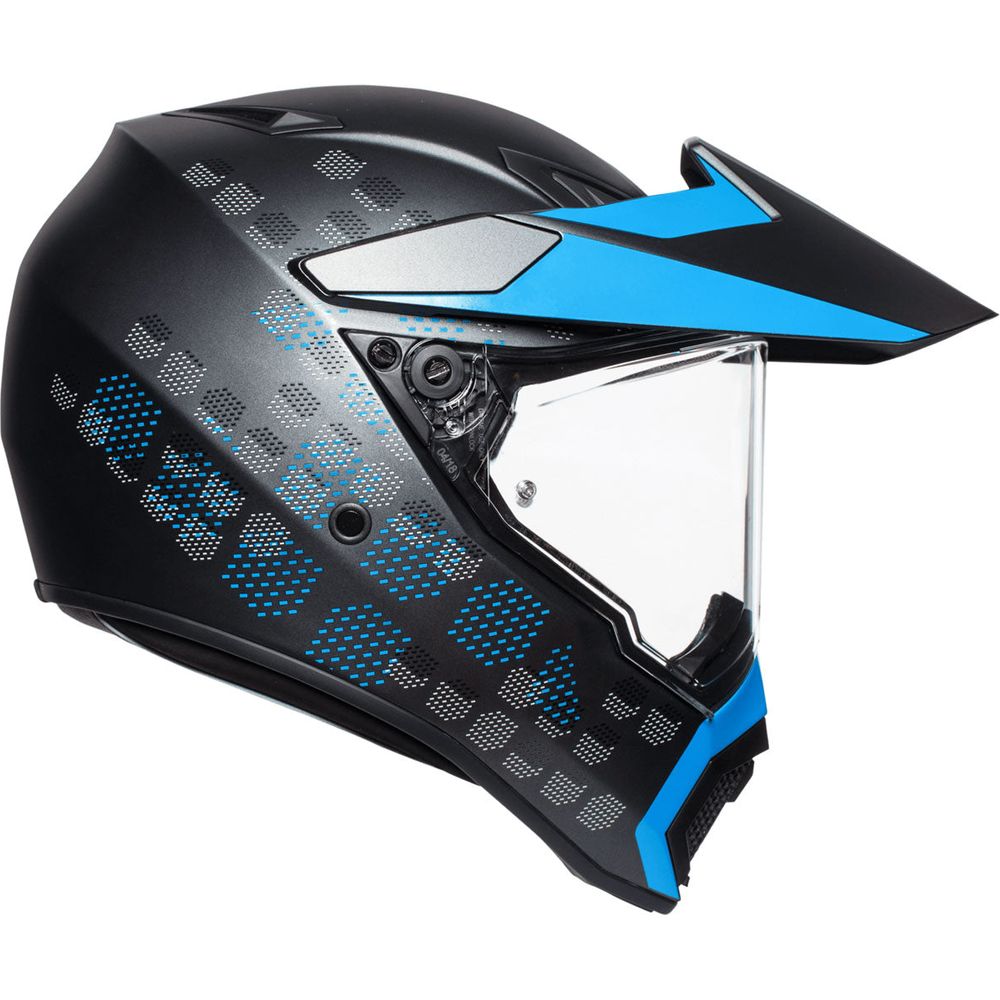AGV AX9 Antartica Matt Black / Cyan