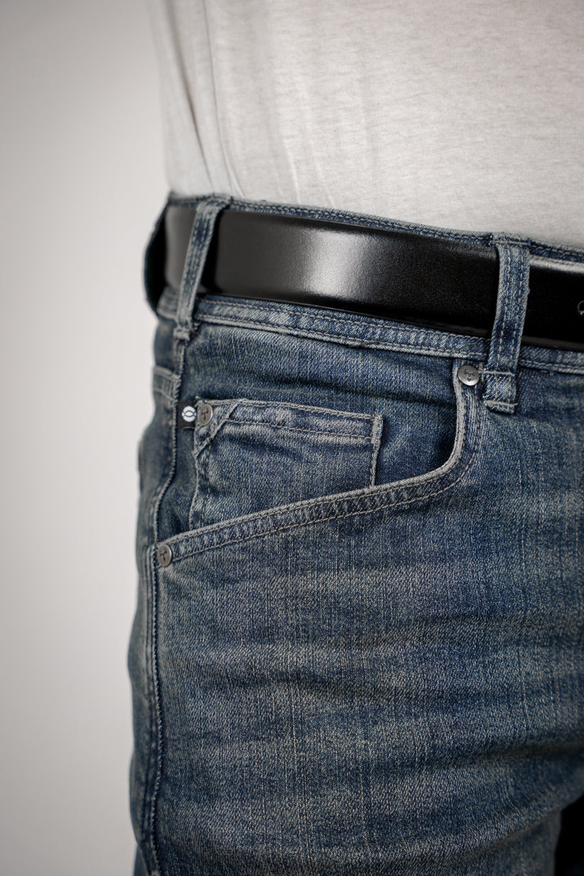 Bull-it Ajax Straight Fit Denim Jeans Steel Blue FREE 1 YEAR Returns, FREE UK Delivery | ThrottleChimp