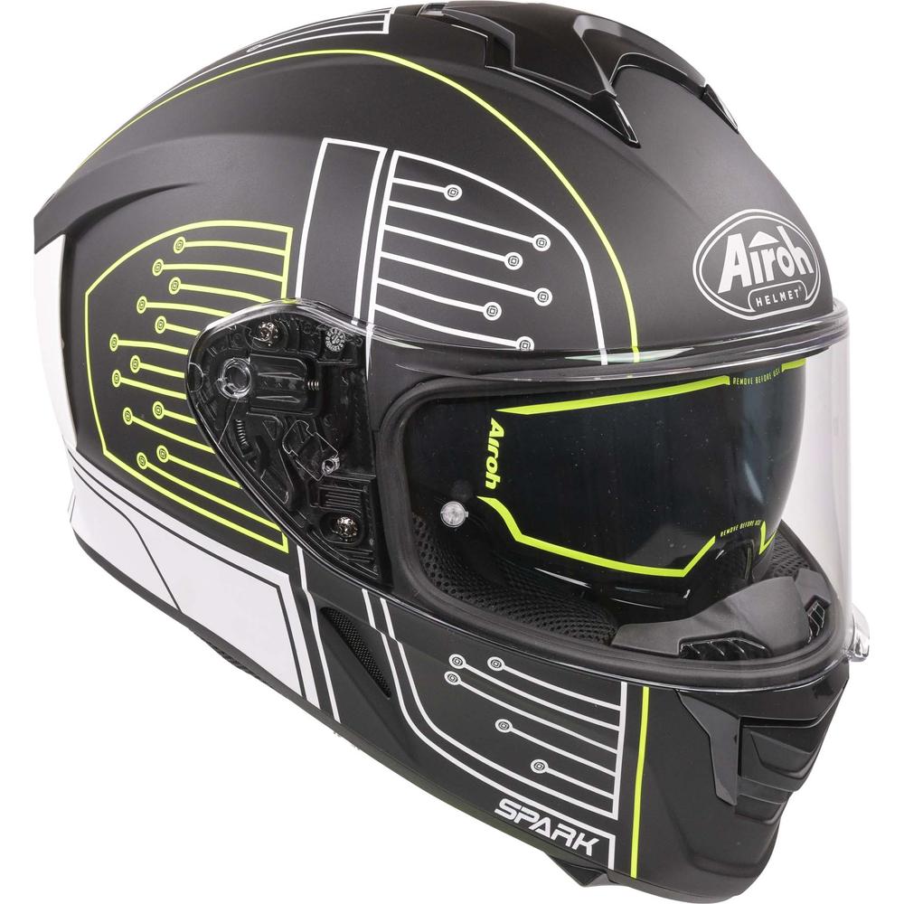 Airoh Spark Flow Full Face Helmet Matt Black Circuit FREE 1 YEAR Returns, FREE UK Delivery | ThrottleChimp