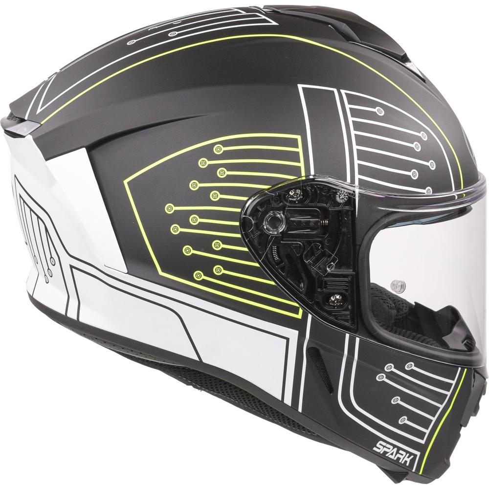Airoh Spark Flow Full Face Helmet Matt Black Circuit FREE 1 YEAR Returns, FREE UK Delivery | ThrottleChimp