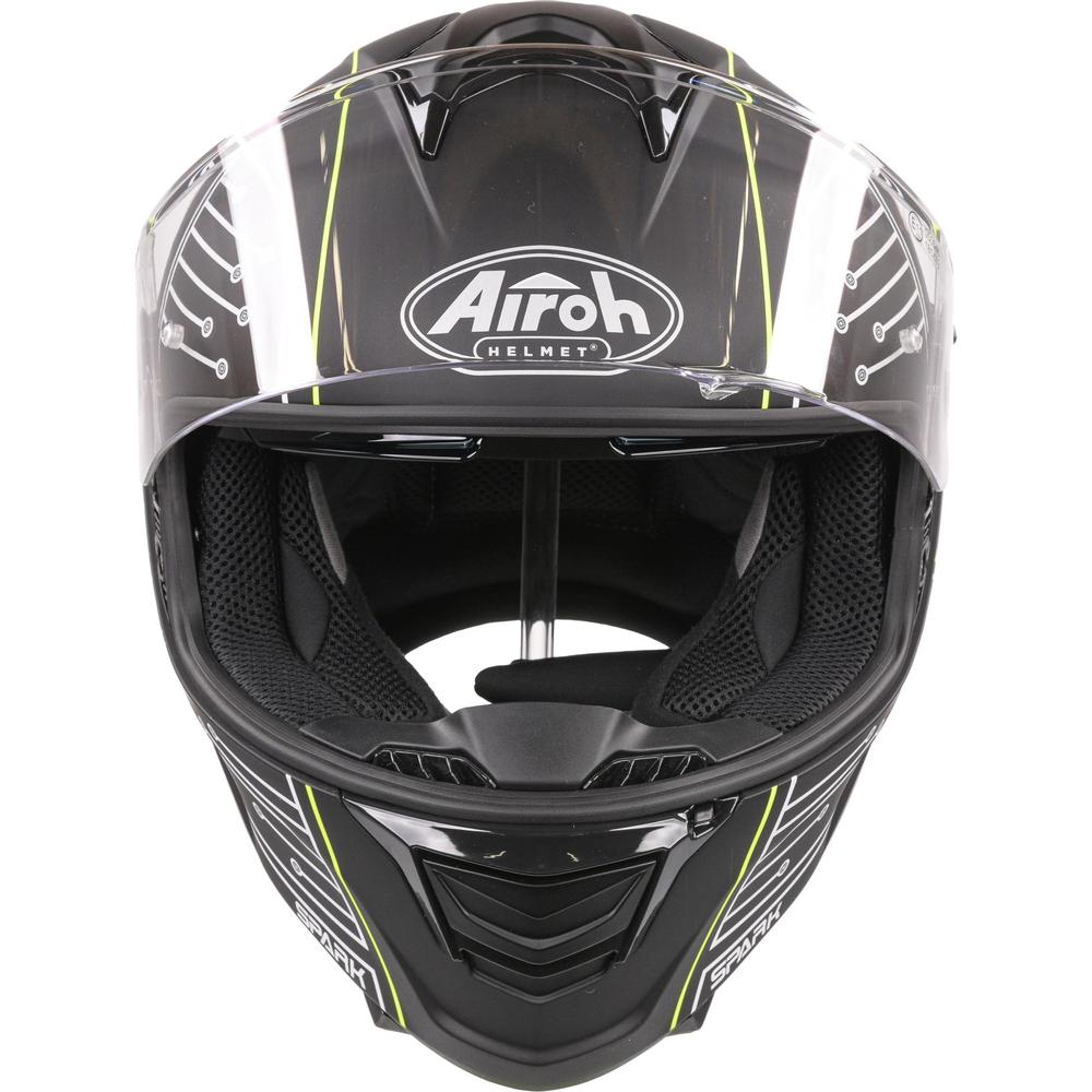 Airoh Spark Flow Full Face Helmet Matt Black Circuit FREE 1 YEAR Returns, FREE UK Delivery | ThrottleChimp