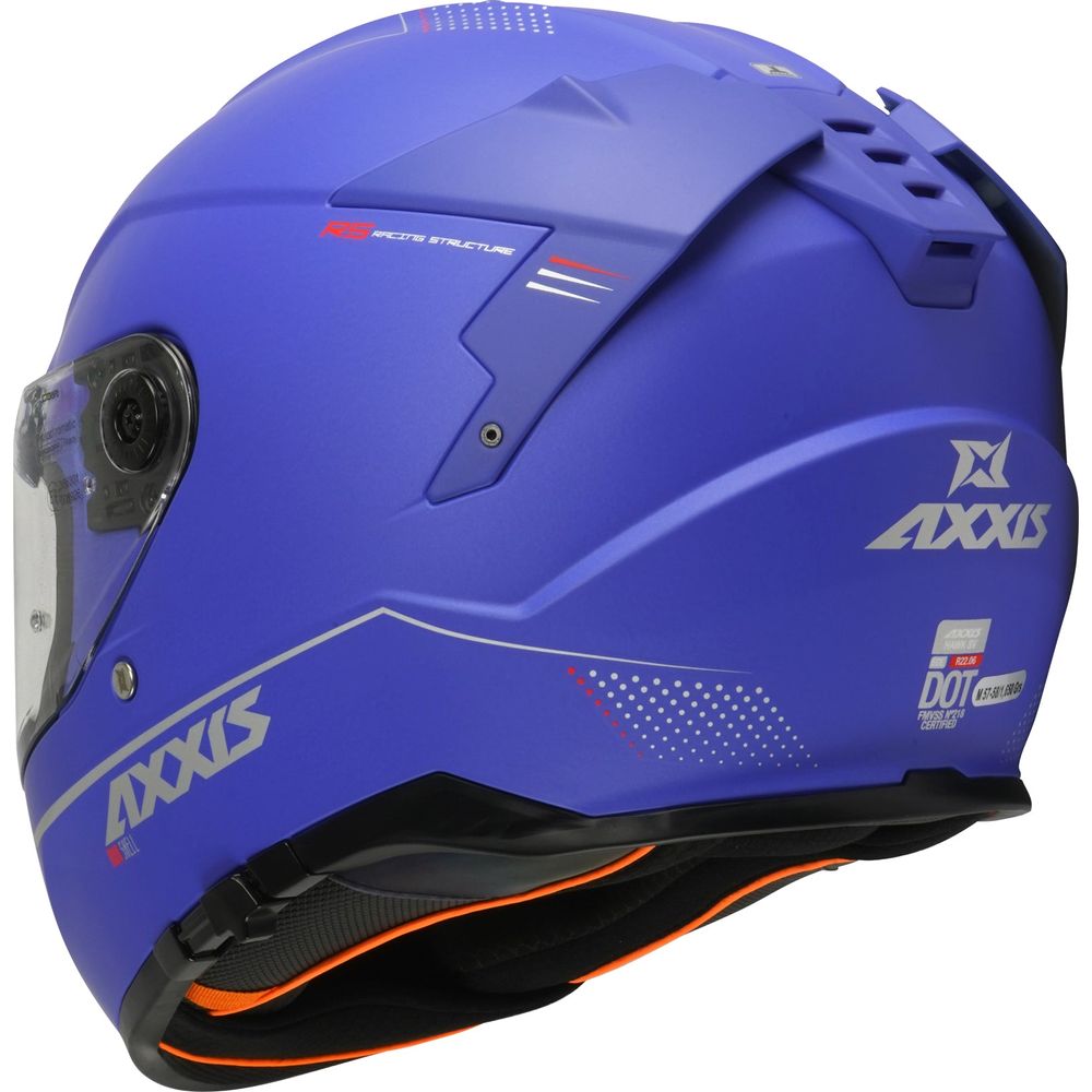 Axxis Hawk Evo SV Solid A7 Full Face Helmet Matt Blue FREE 1 YEAR Returns, FREE UK Delivery | ThrottleChimp