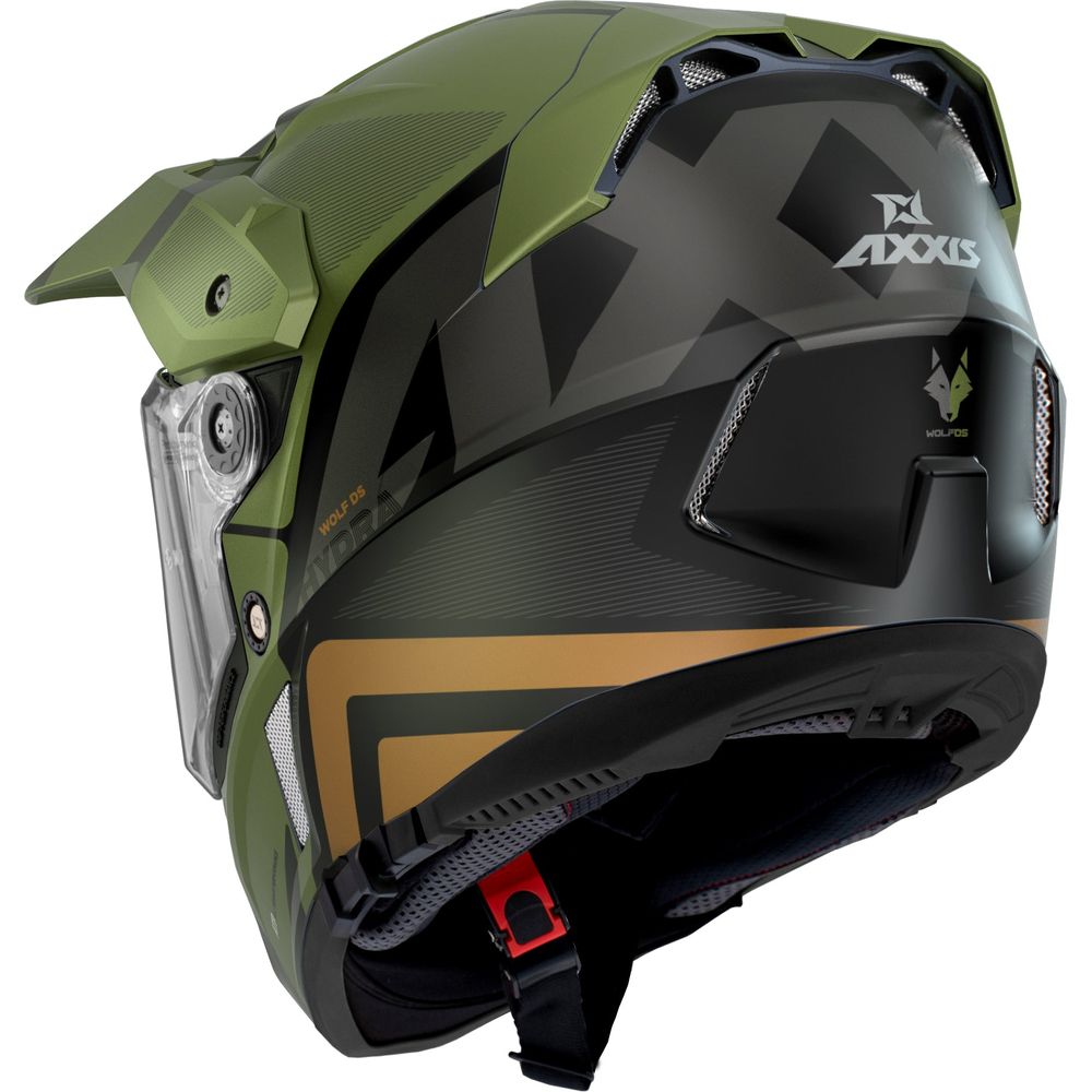 Axxis Wolf DS Hydra B6 Adventure Helmet Matt Green FREE 1 YEAR Returns, FREE UK Delivery | ThrottleChimp