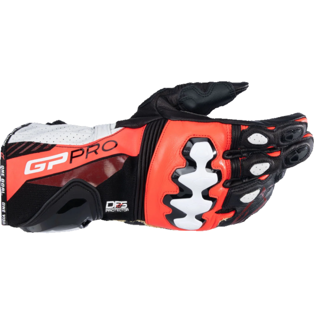 Alpinestars GP Pro R4 Leather Gloves Black / Fluo Red / White