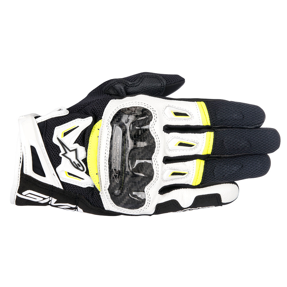 Alpinestars SMX-2 Air Carbon V2 Gloves Black / White / Fluo Yellow
