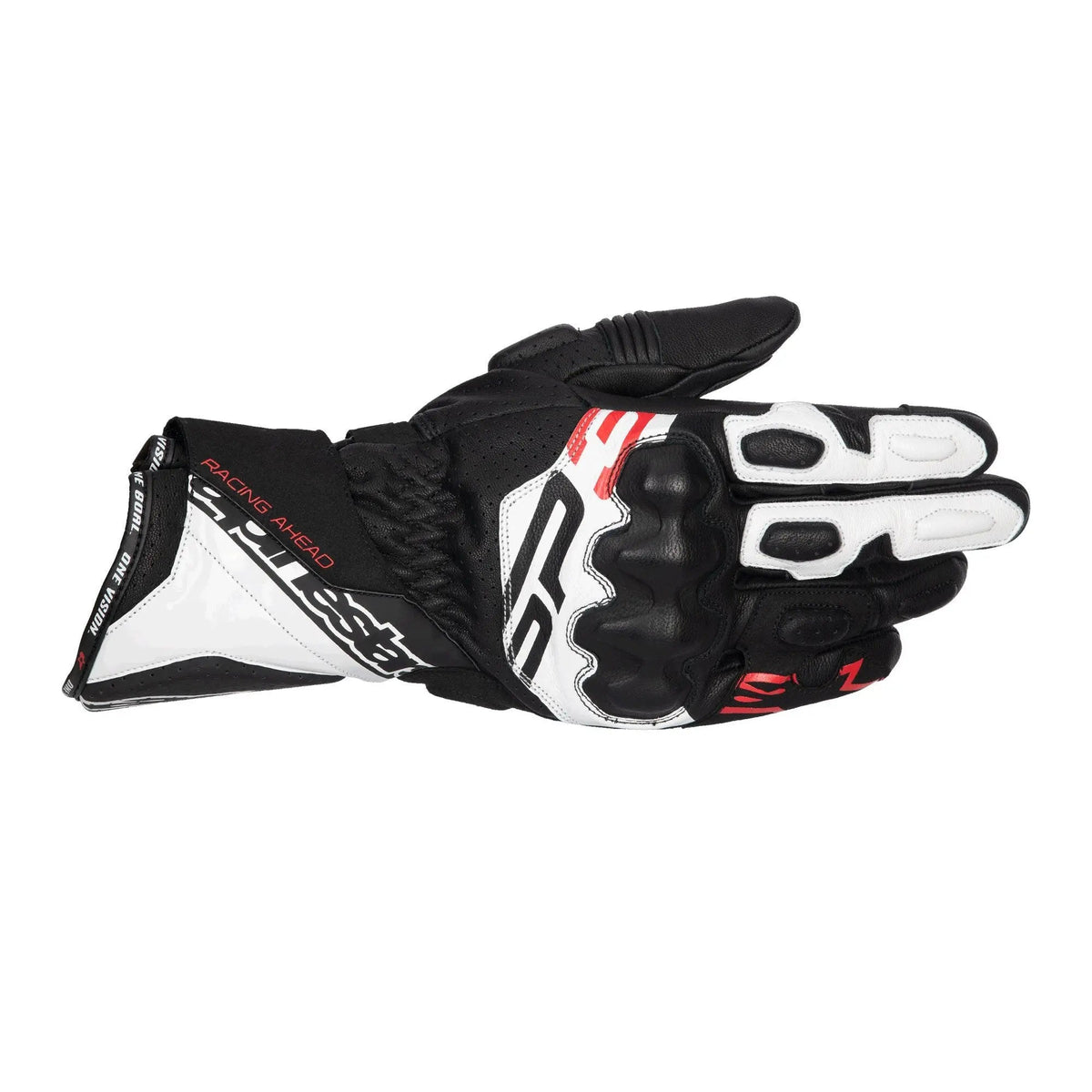 Alpinestars SP-3 Leather Gloves Black / White / Fluo Red