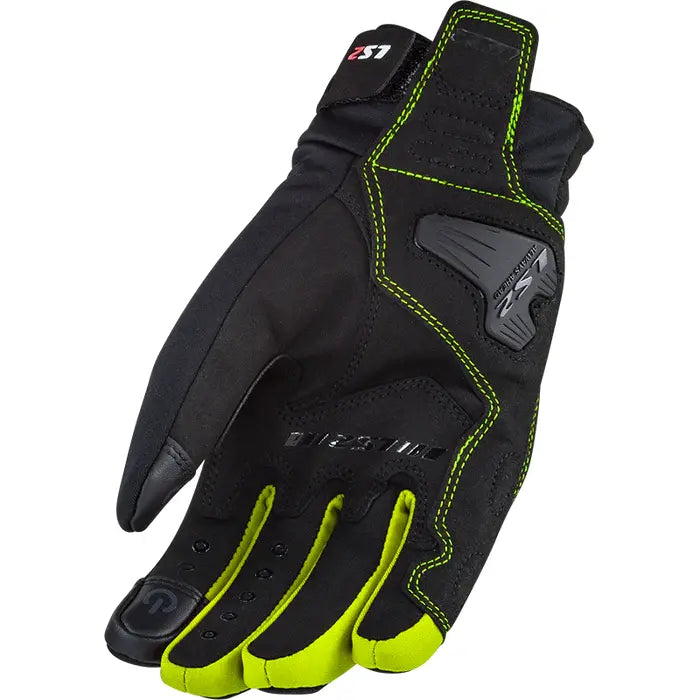 LS2 Jet 2 Textile Gloves Black / Hi-Viz Yellow FREE 1 YEAR Returns, FREE UK Delivery | ThrottleChimp
