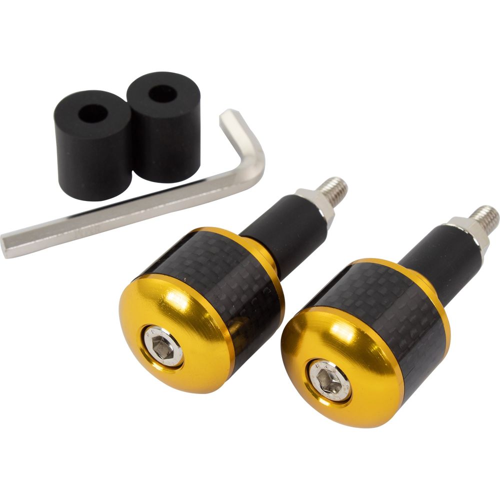 Bike It Bar Ends With Carbon Fibre Insert Gold FREE 1 YEAR Returns, FREE UK Delivery | ThrottleChimp