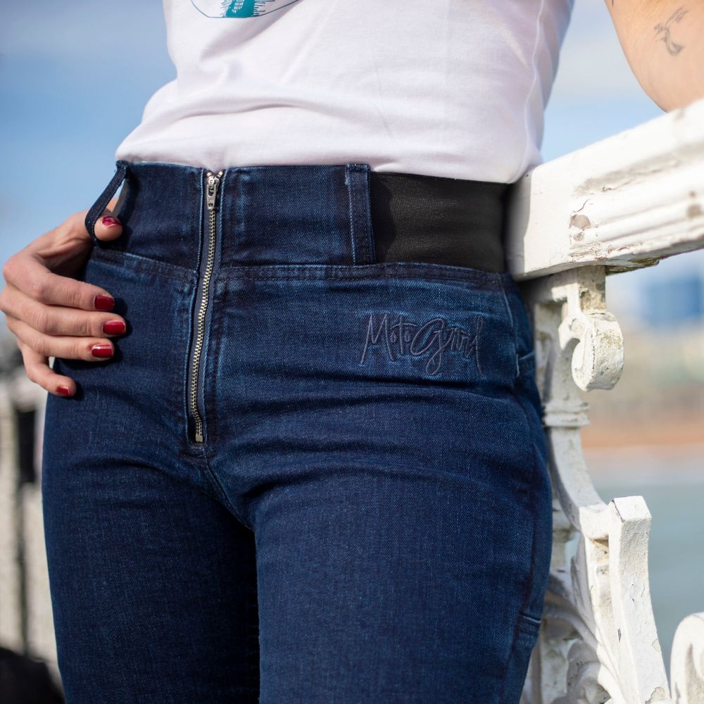 MotoGirl Julia Ladies Textile Jeggings Blue FREE 1 YEAR Returns, FREE UK Delivery | ThrottleChimp