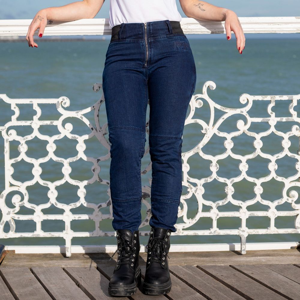 MotoGirl Julia Ladies Textile Jeggings Blue FREE 1 YEAR Returns, FREE UK Delivery | ThrottleChimp