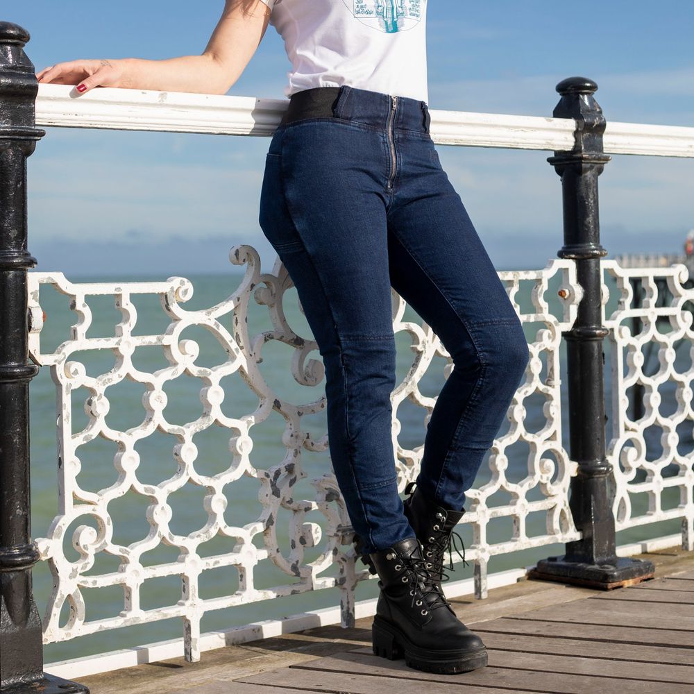 MotoGirl Julia Ladies Textile Jeggings Blue FREE 1 YEAR Returns, FREE UK Delivery | ThrottleChimp