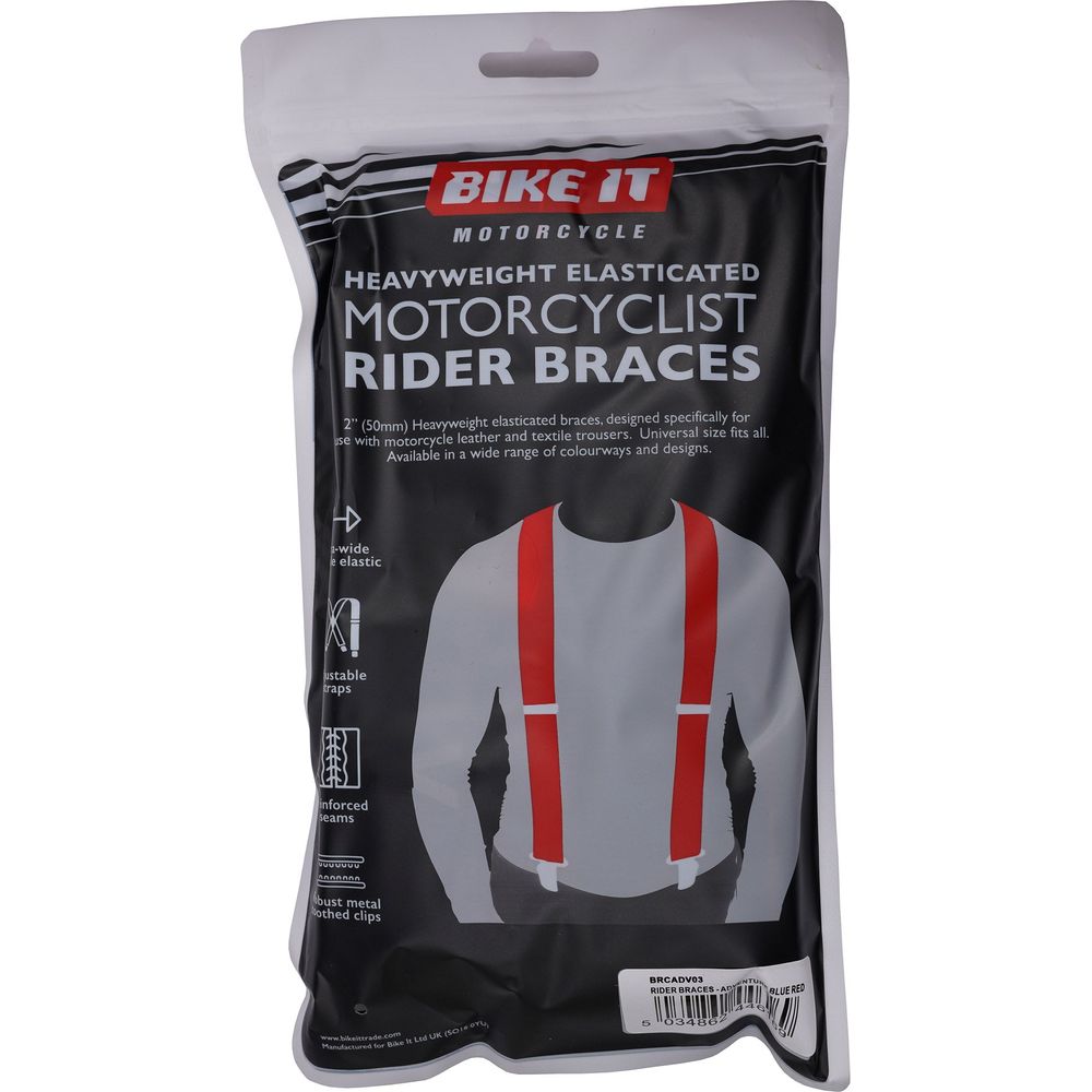Bike It Adventure Rider Braces Blue / Red FREE 1 YEAR Returns, FREE UK Delivery | ThrottleChimp