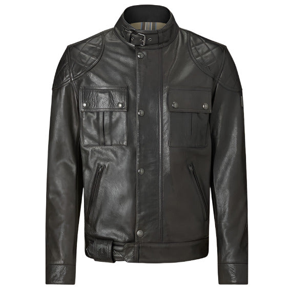 Belstaff Brooklands Hand Waxed Leather Jacket Antique Black