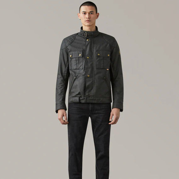 Belstaff Brooklands Waxed Cotton Jacket Black
