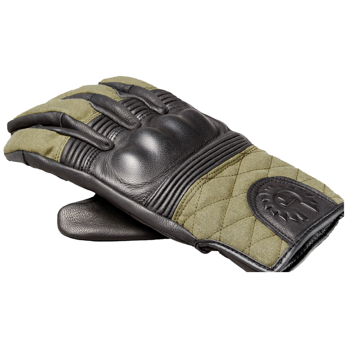 Belstaff Hampstead Leather Gloves Black / Forest Green