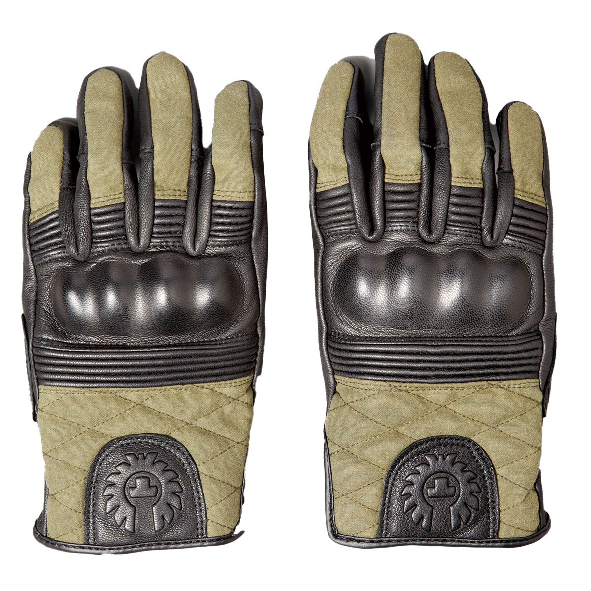 Belstaff Hampstead Leather Gloves Black / Forest Green