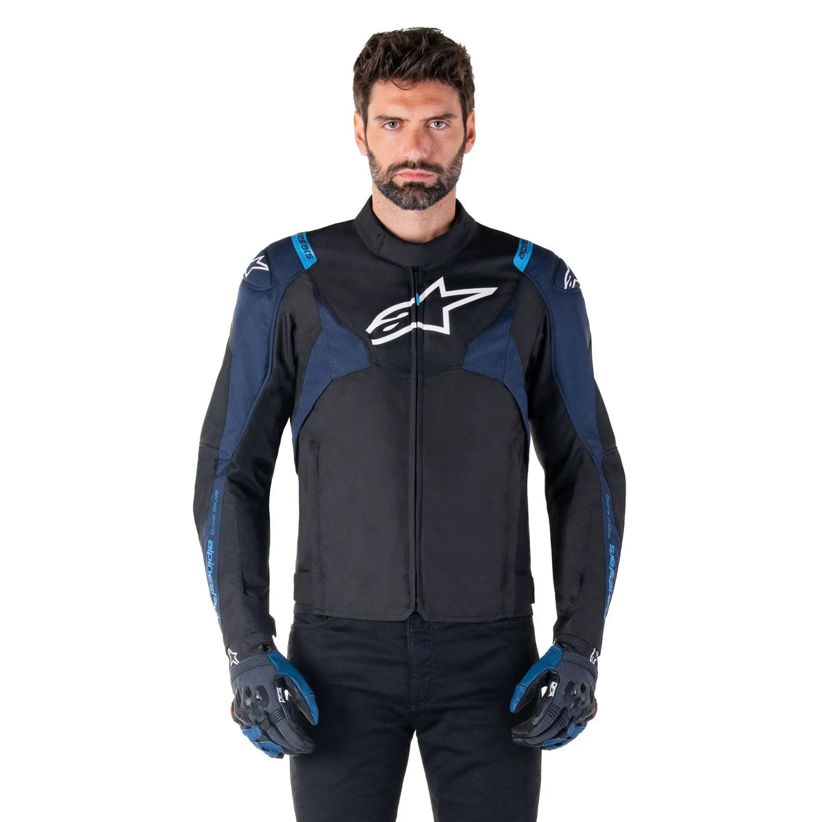 Alpinestars T-Jaws V4 Waterproof Textile Jacket Black / Dark Blue / Blithe Blue