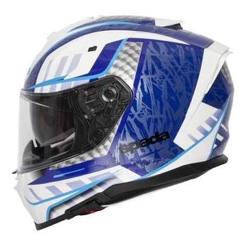 Spada SP1 Raptor Full Face Helmet White / Blue FREE 1 YEAR Returns, FREE UK Delivery | ThrottleChimp