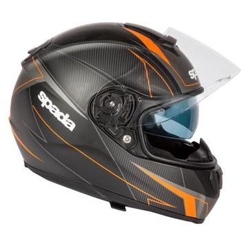 Spada SP16 Linear Full Face Helmet Matt Black / Orange / Silver FREE 1 YEAR Returns, FREE UK Delivery | ThrottleChimp