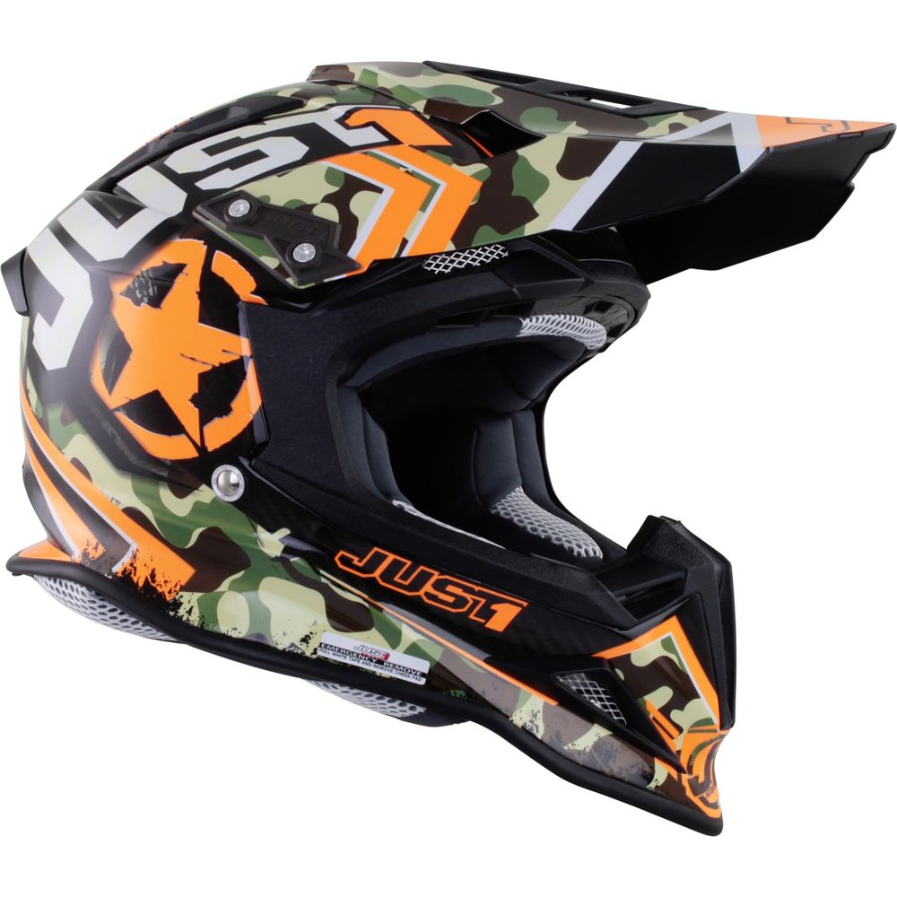 Just1 J12 Carbon MX Helmet Kombat Orange FREE 1 YEAR Returns, FREE UK Delivery | ThrottleChimp