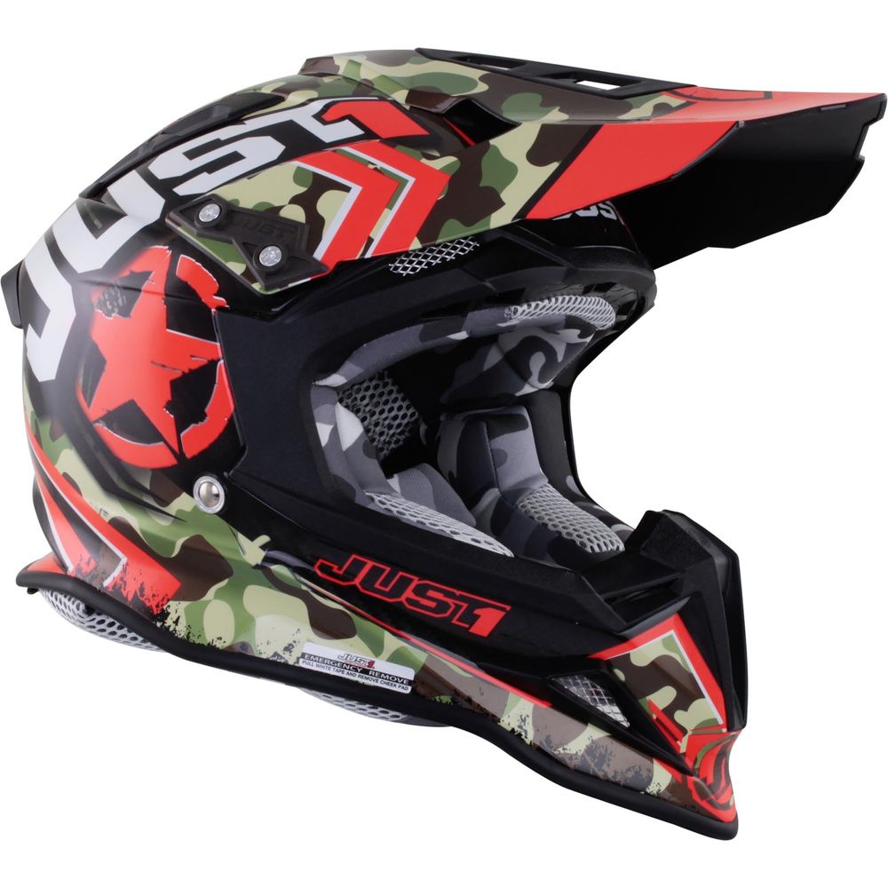 Just1 J12 Carbon MX Helmet Kombat Red FREE 1 YEAR Returns, FREE UK Delivery | ThrottleChimp