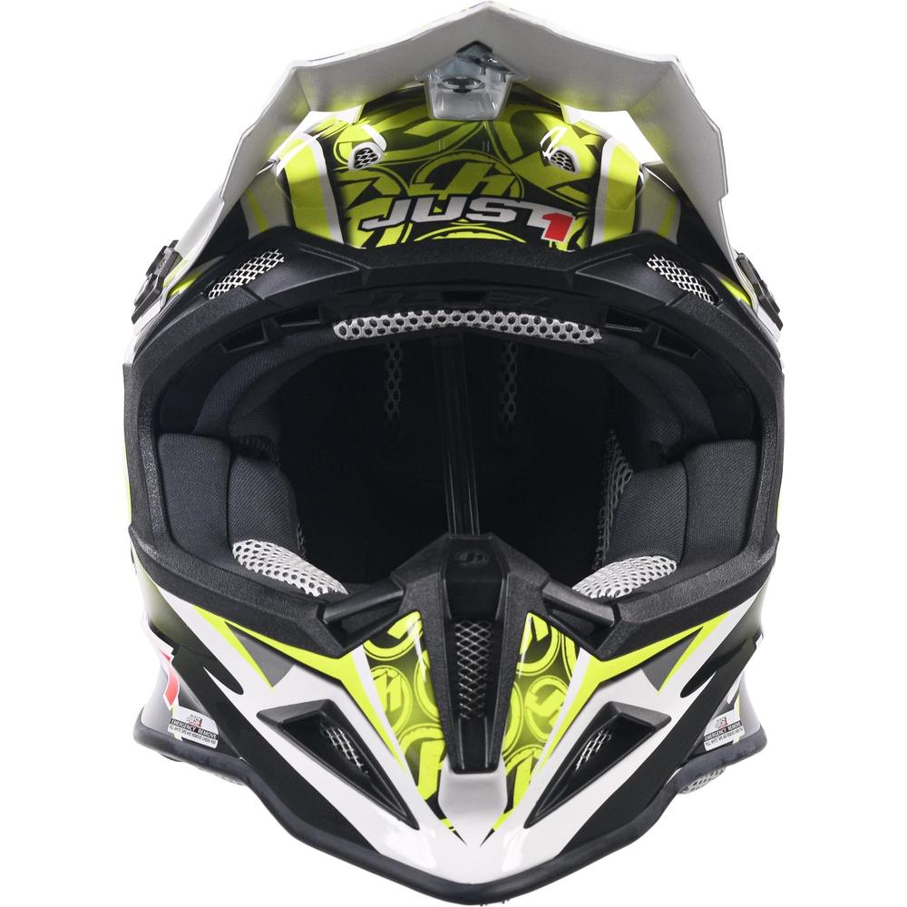 Just1 J12 Carbon MX Helmet Mister X Yellow FREE 1 YEAR Returns, FREE UK Delivery | ThrottleChimp