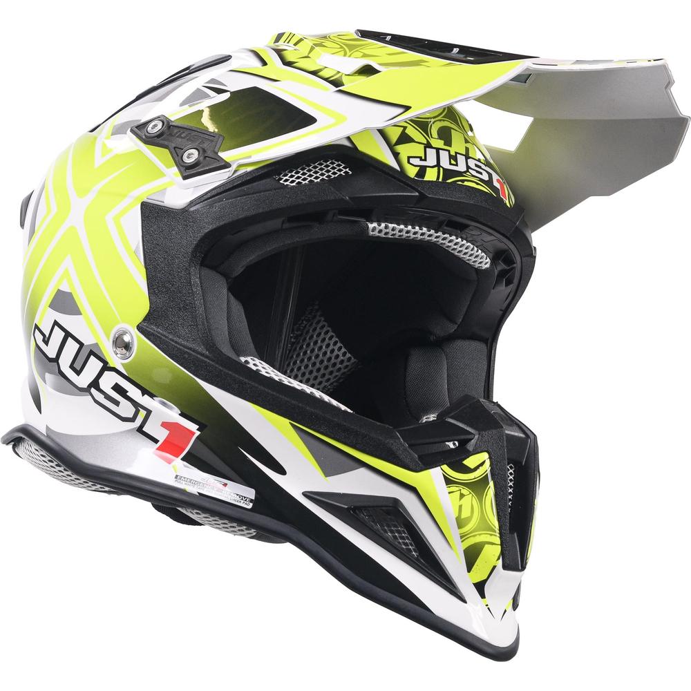 Just1 J12 Carbon MX Helmet Mister X Yellow FREE 1 YEAR Returns, FREE UK Delivery | ThrottleChimp
