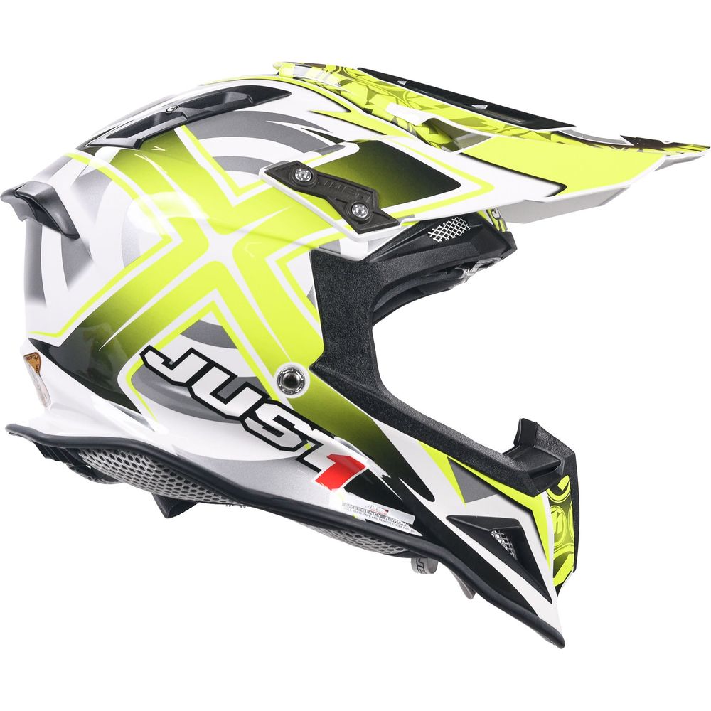 Just1 J12 Carbon MX Helmet Mister X Yellow FREE 1 YEAR Returns, FREE UK Delivery | ThrottleChimp